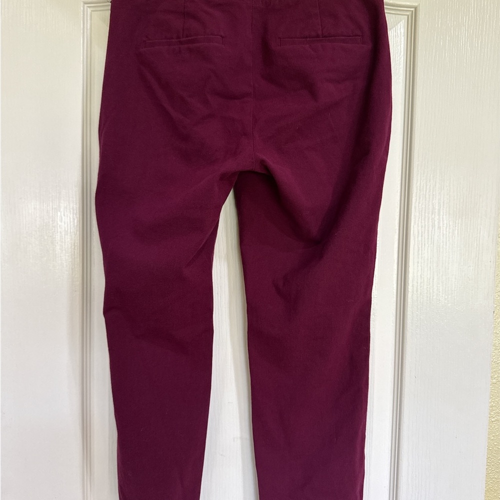Banana Republic Sloan Sailor Pants Burgundy Skinny Fit Gold Buttons Size 6 - Picture 3 of 9